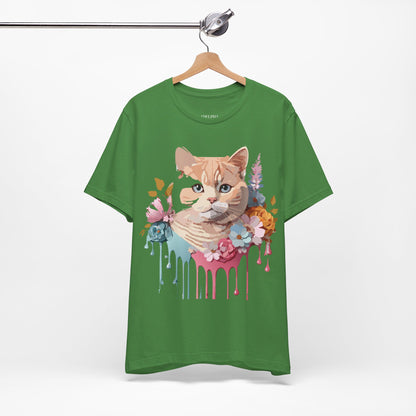 Natural Cotton Tee Shirt with Cat Printify