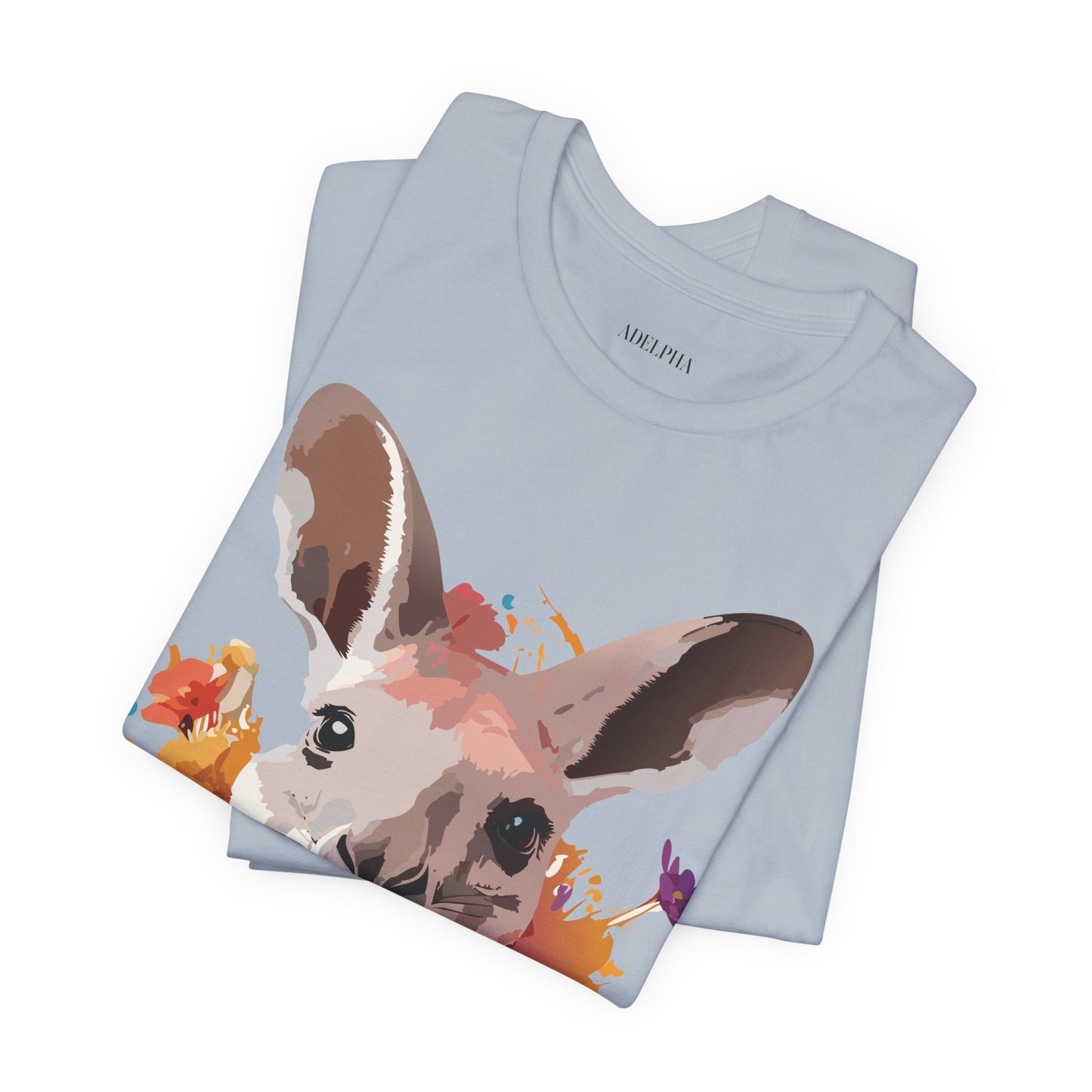 Natural Cotton Tee Shirt with Kangaroo