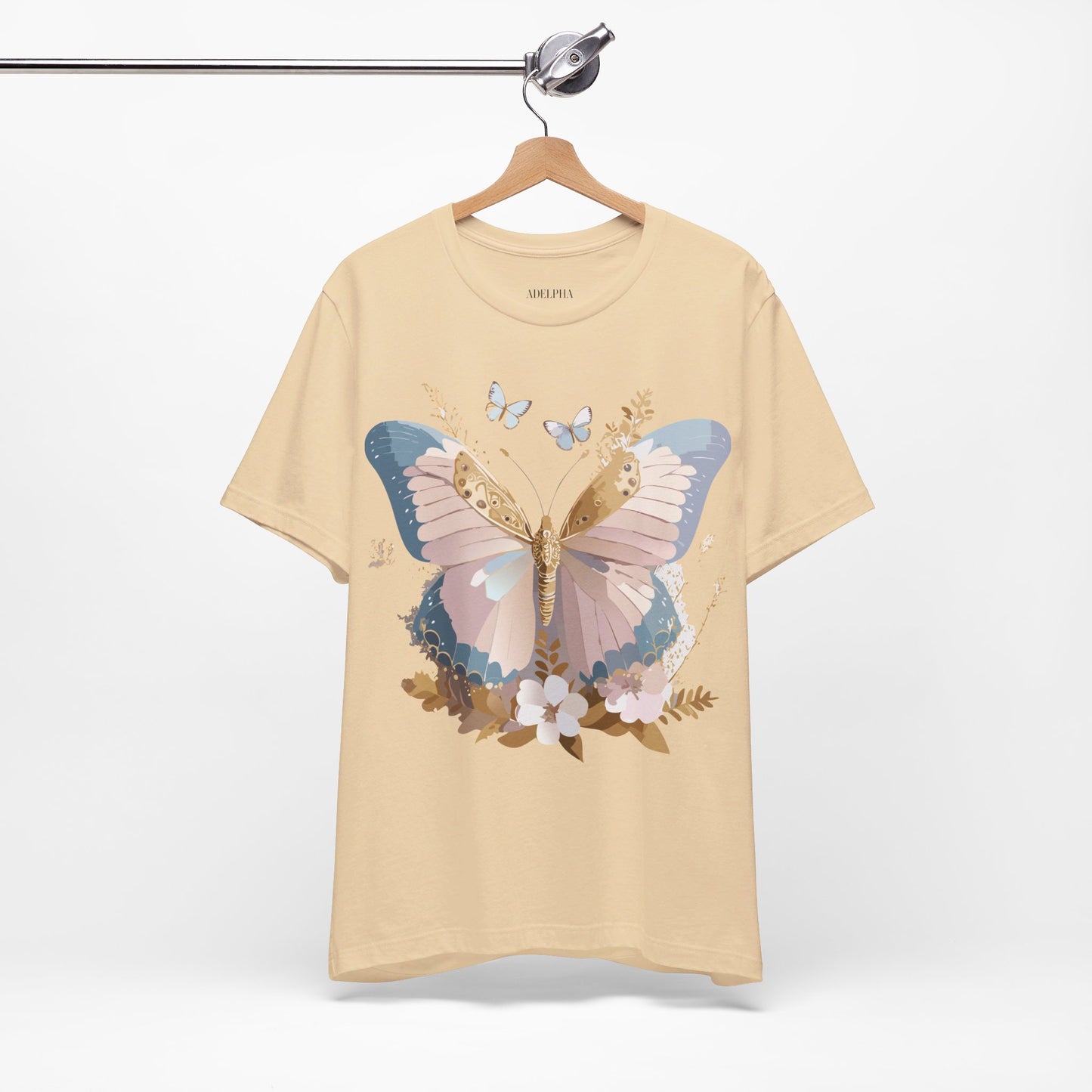 T-shirt en coton naturel avec papillon