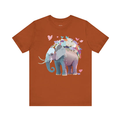 Natural Cotton Tee Shirt with Elephant Printify