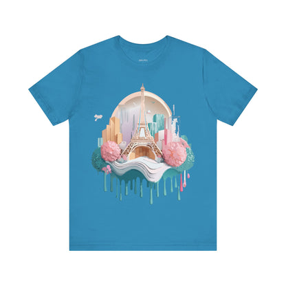 Natural Cotton Tee Shirt - Beautiful Places Collection - Paris Printify