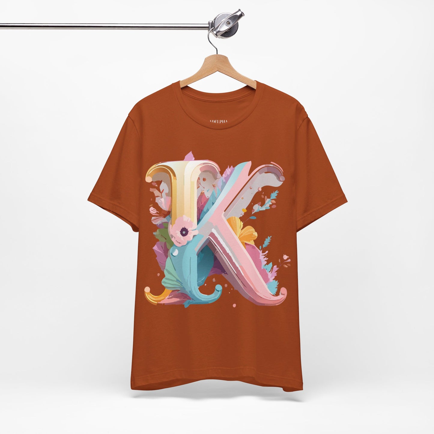 Natural Cotton Tee Shirt - Letters Collection - K