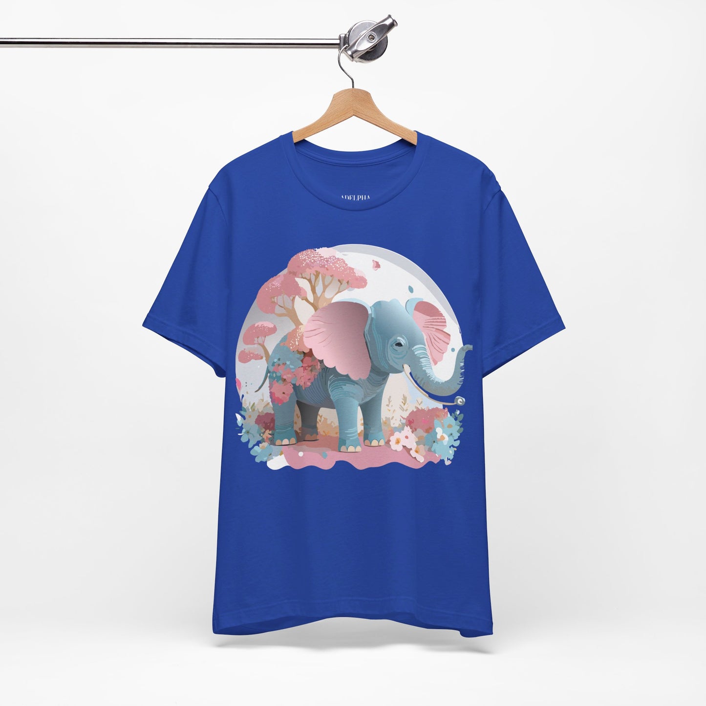 Natural Cotton Tee Shirt with Elephant