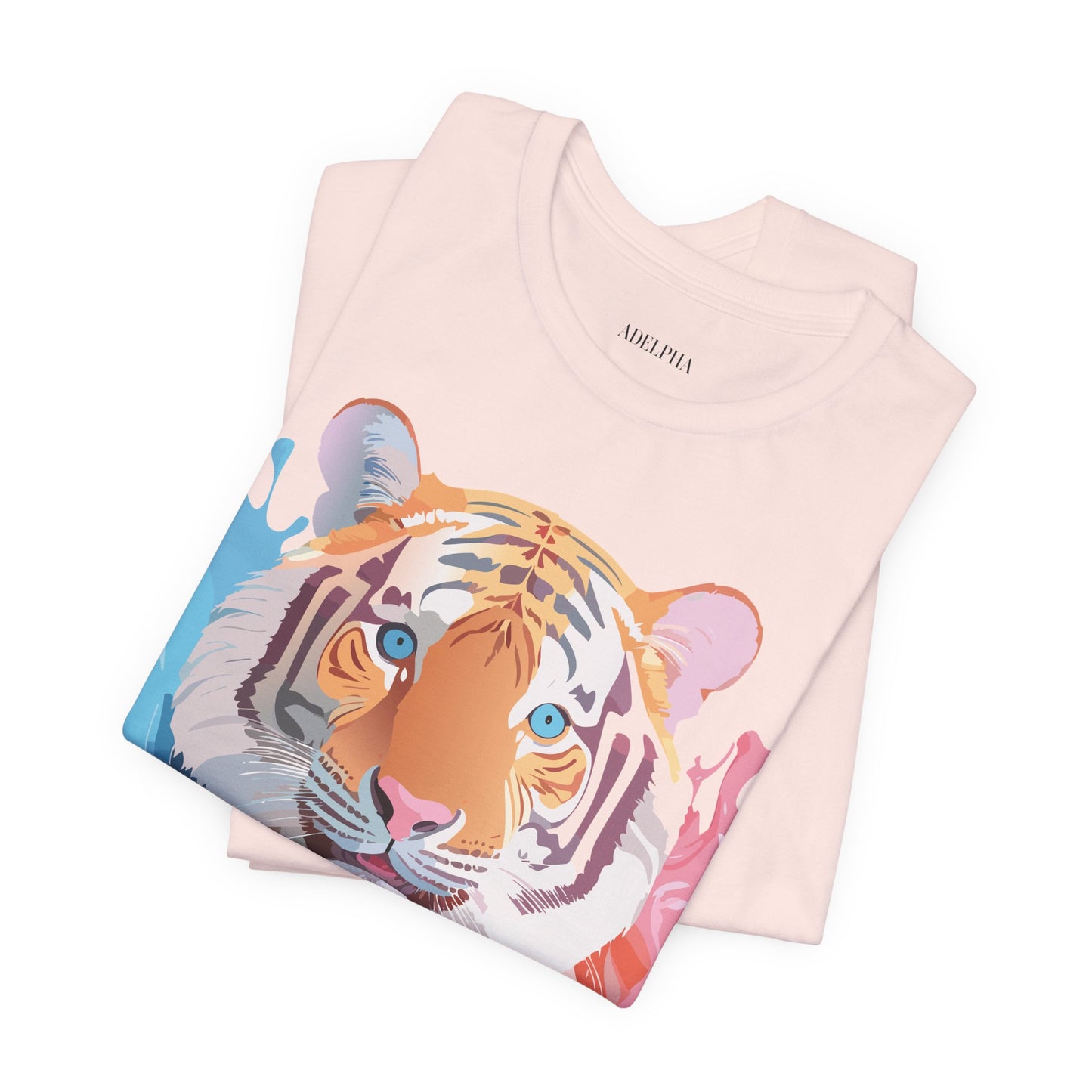 Natural Cotton Tee Shirt with Tiger