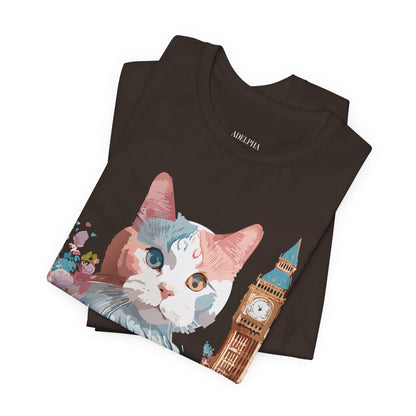 Natural Cotton Tee Shirt with Cat Printify