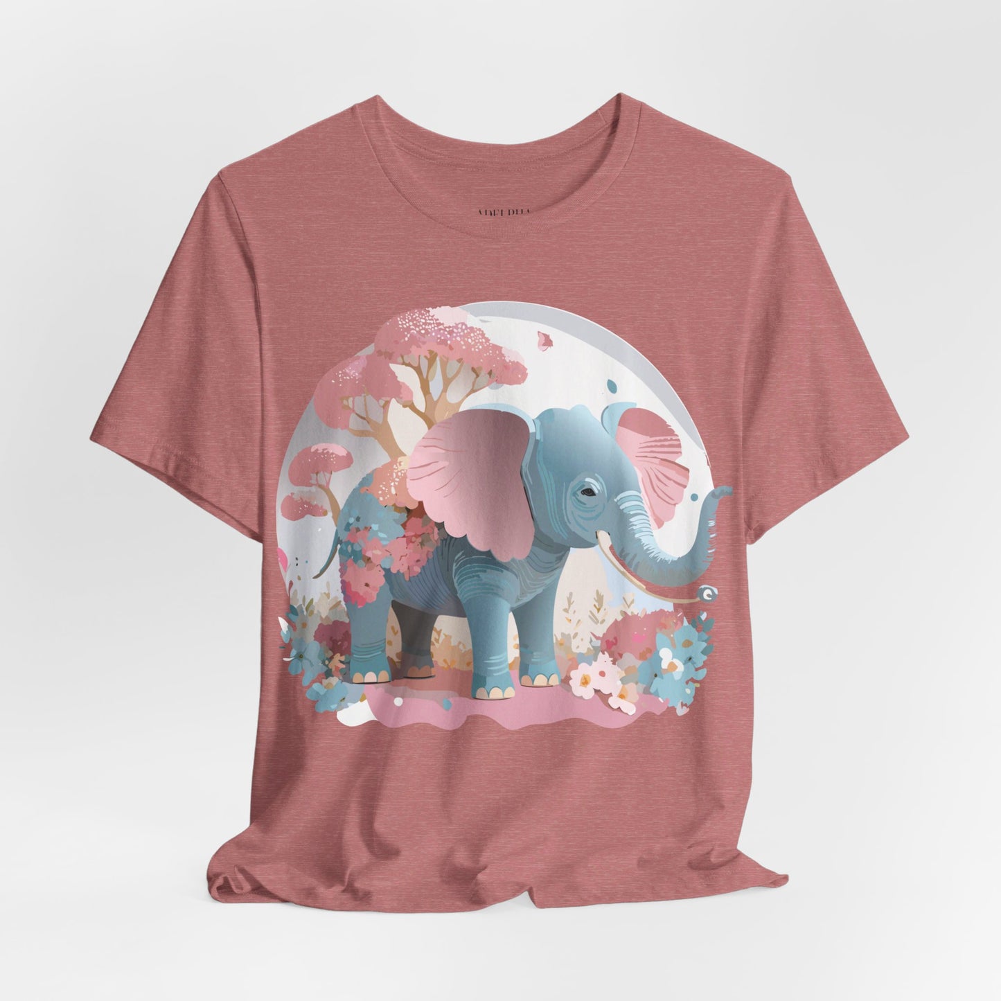 Natural Cotton Tee Shirt with Elephant