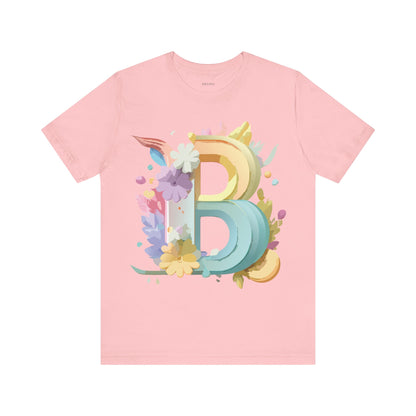 Natural Cotton Tee Shirt - Letters Collection - B Printify