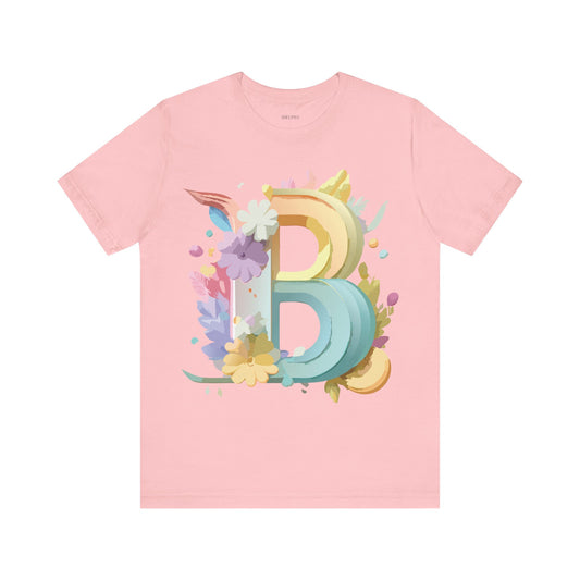 Natural Cotton Tee Shirt - Letters Collection - B