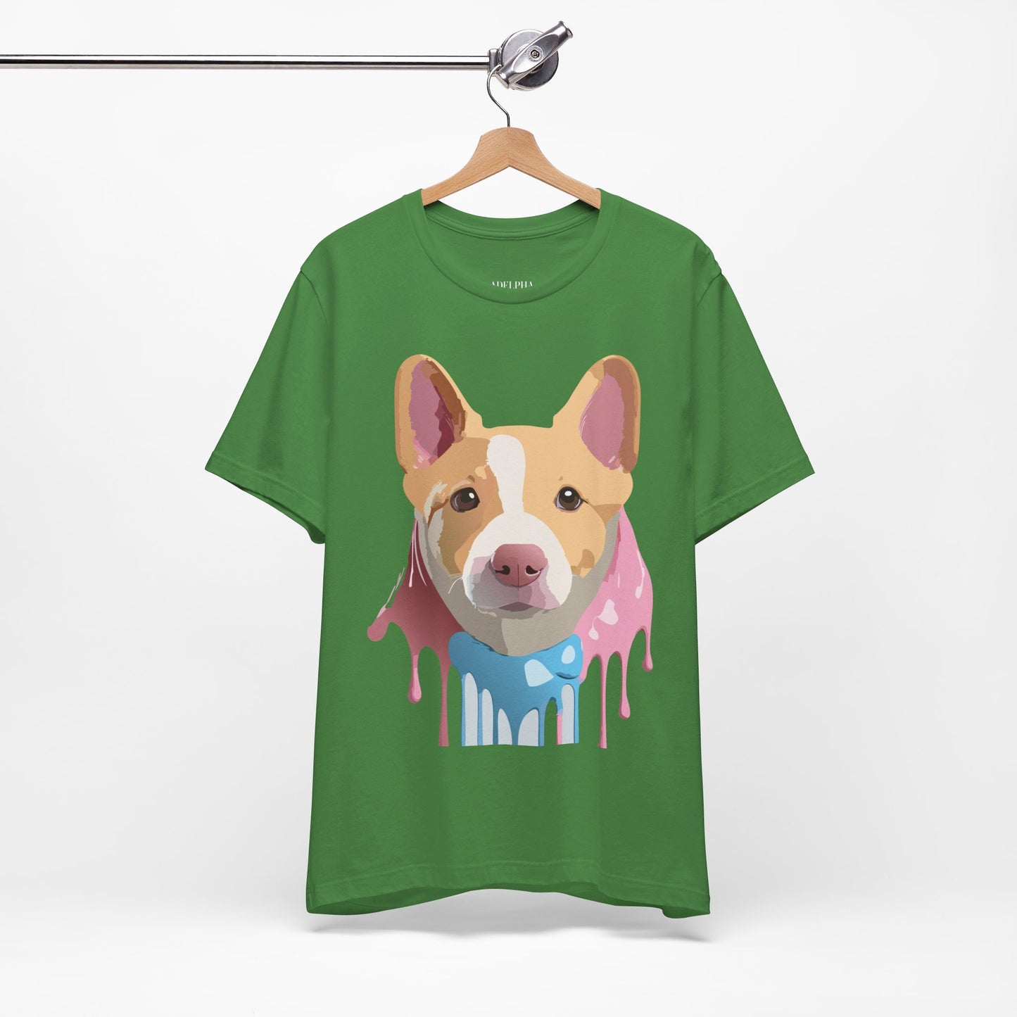 Natural Cotton Tee Shirt with Dog