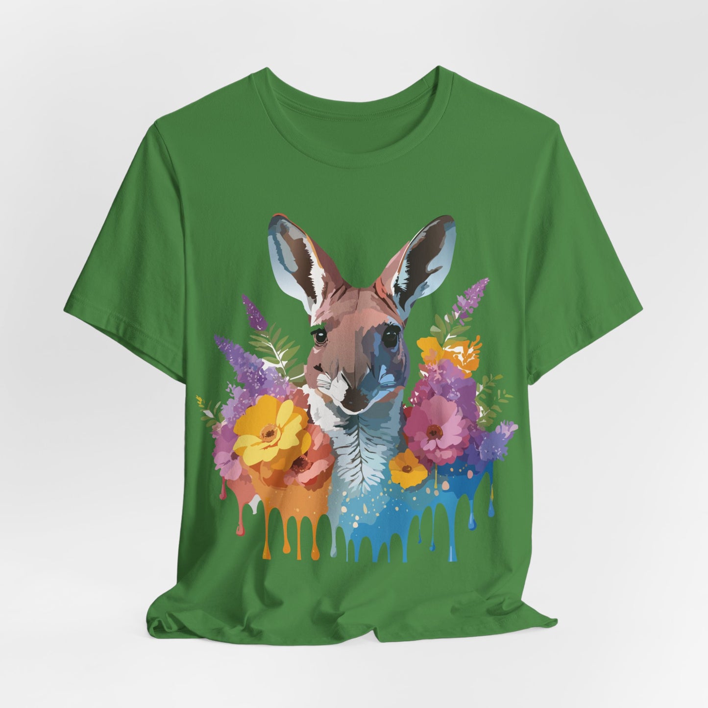 Natural Cotton Tee Shirt with Kangaroo