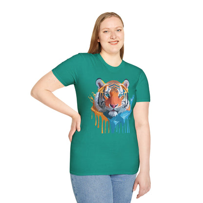 Tiger Shirt Unisex Animal Tee Ring Spun Cotton Gildan Softstyle Short Sleeve