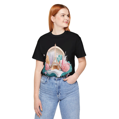 Natural Cotton Tee Shirt - Beautiful Places Collection - Paris Printify