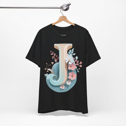 Natural Cotton Tee Shirt - Letters Collection - J Printify