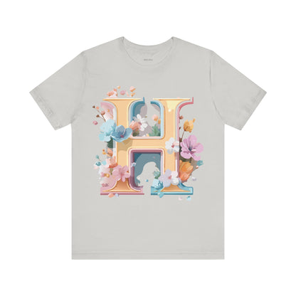 Natural Cotton Tee Shirt - Letters Collection - H Printify