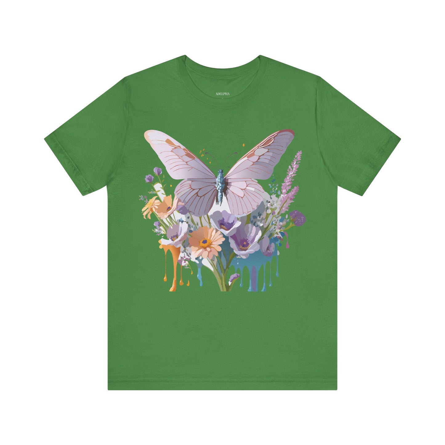 Natural Cotton Tee Shirt with Butterfly