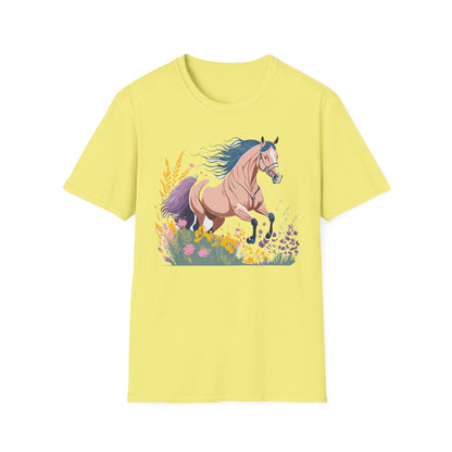 Unisex Horse Shirt With Animal Design Gildan Softstyle 64000 Tee