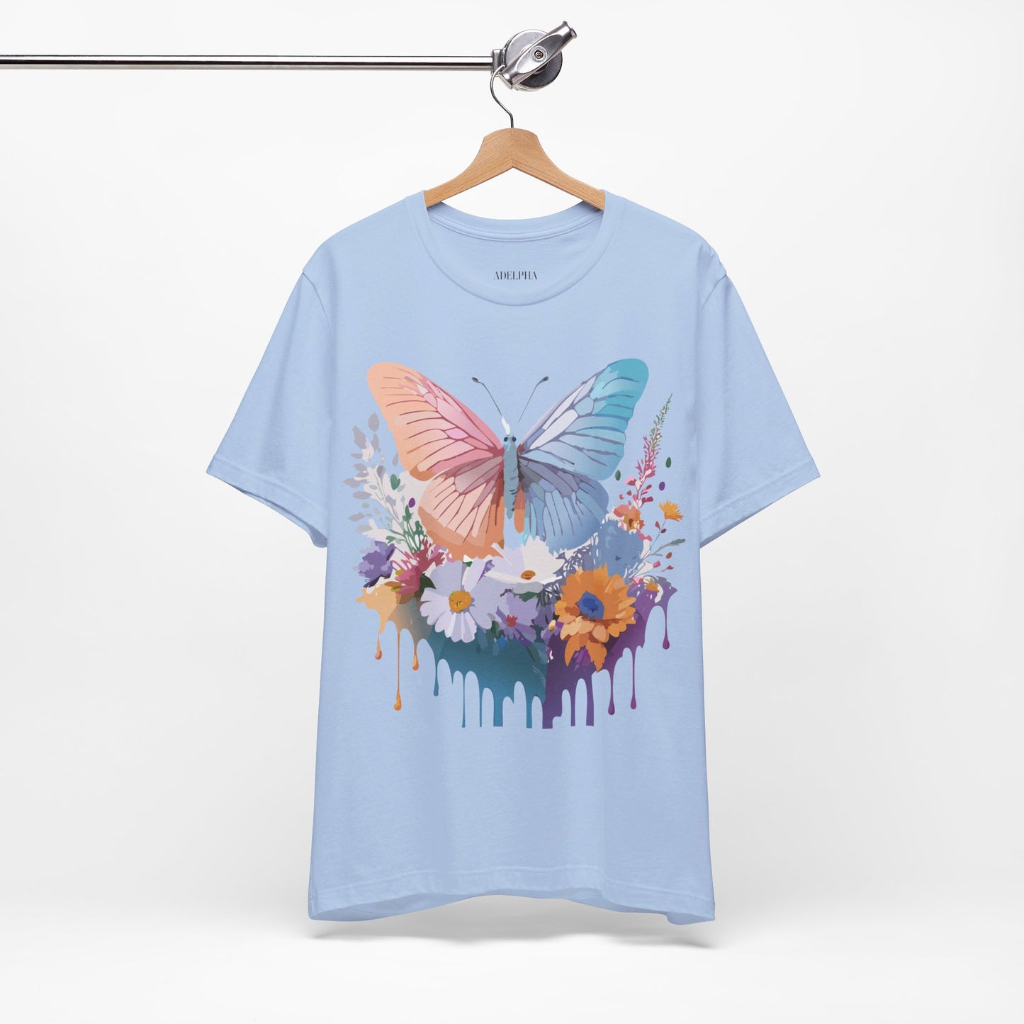 T-shirt en coton naturel avec papillon