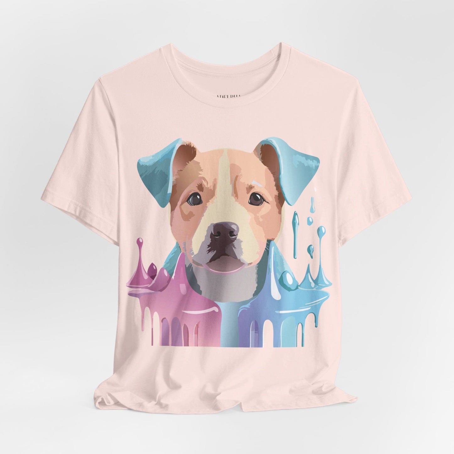 Natural Cotton Tee Shirt with Dog