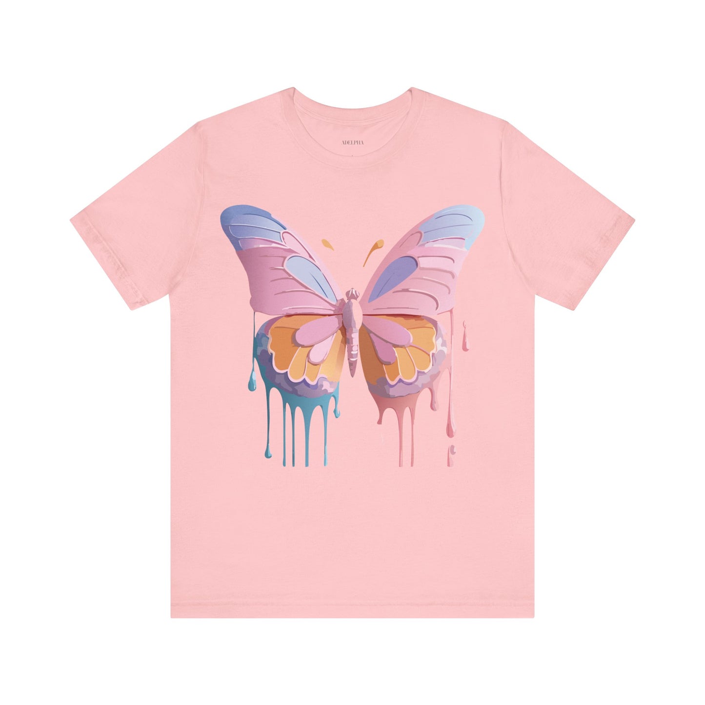 Natural Cotton Tee Shirt with Butterfly