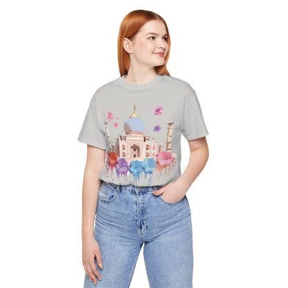 Natural Cotton Tee Shirt - Taj Mahal, India Printify