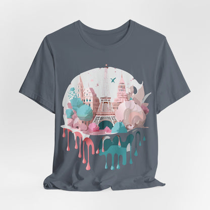 Natural Cotton Tee Shirt - Beautiful Places Collection - Paris Printify