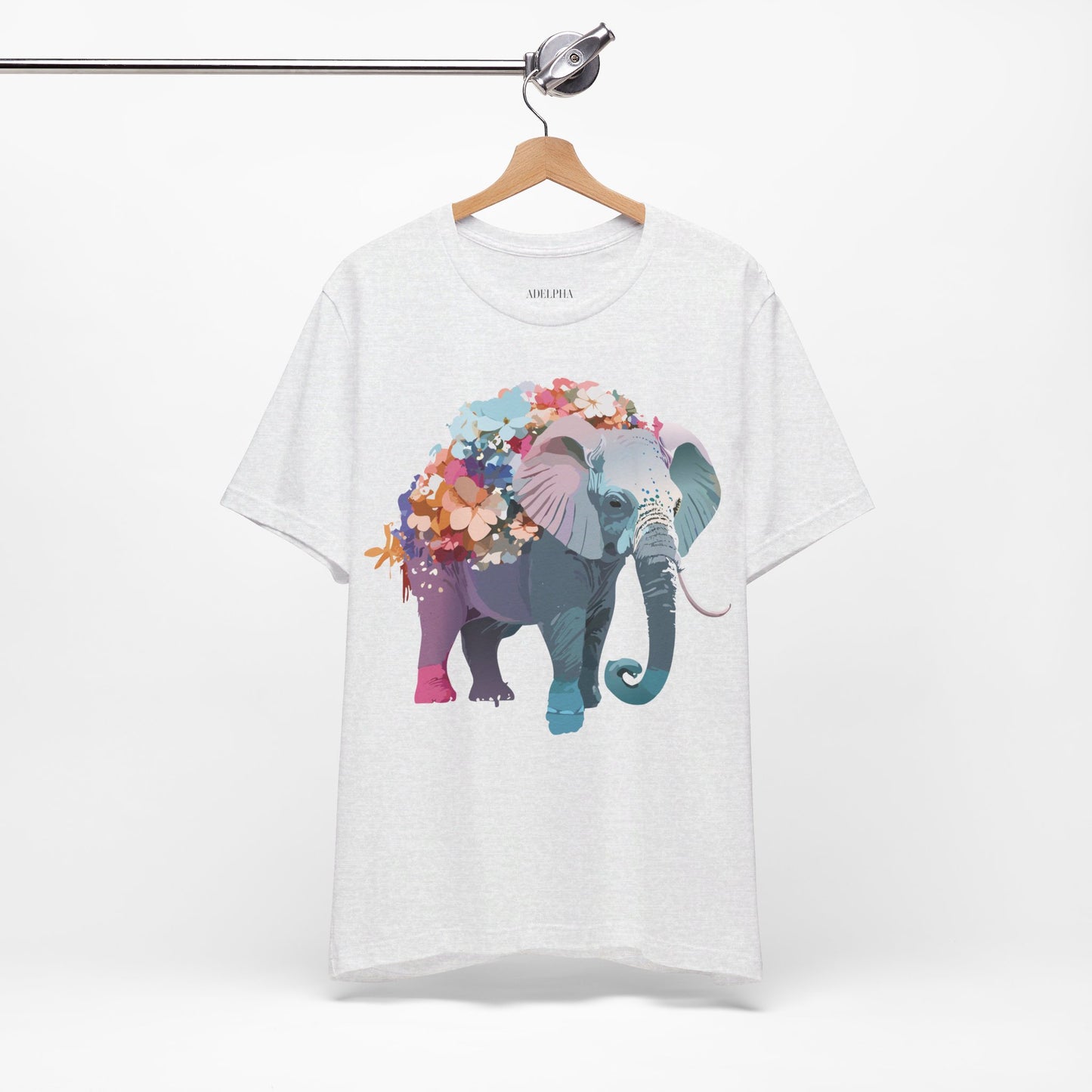 Natural Cotton Tee Shirt with Elephant