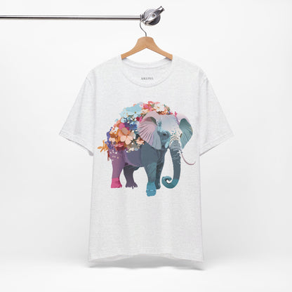 Natural Cotton Tee Shirt with Elephant Printify