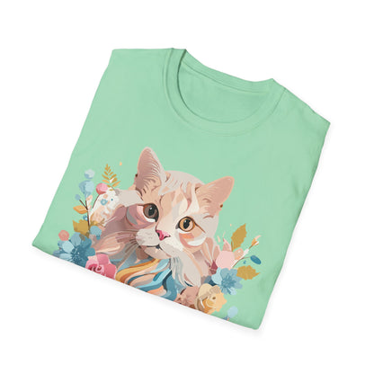 Unisex Cat Shirt Kitten Tee Cat Lover Tee Softstyle 64000 Gildan