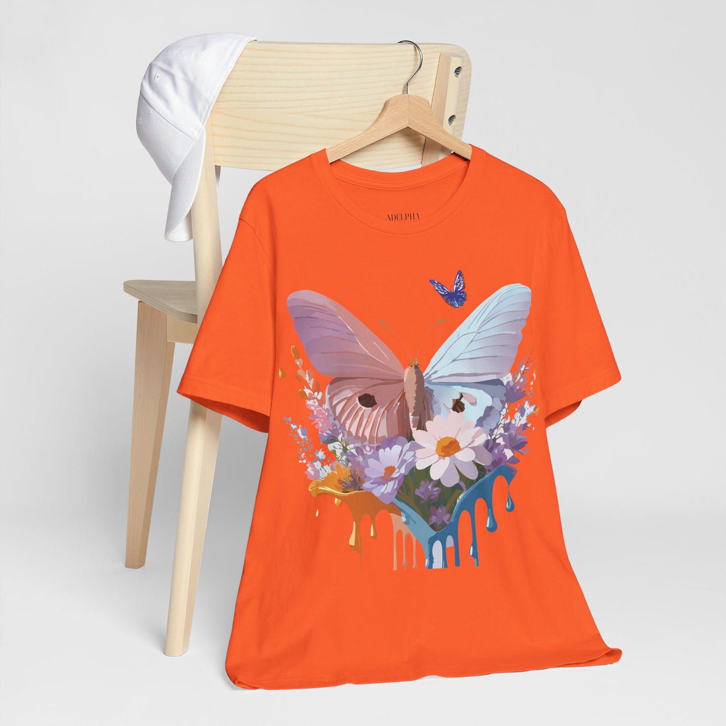 T-shirt en coton naturel avec papillon