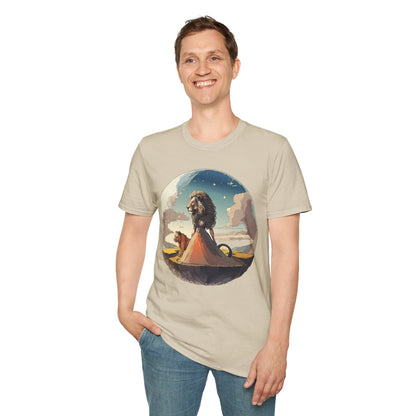 Lion Graphic T Shirt Unisex Softstyle 64000 Gildan 100 Percent Cotton Tee
