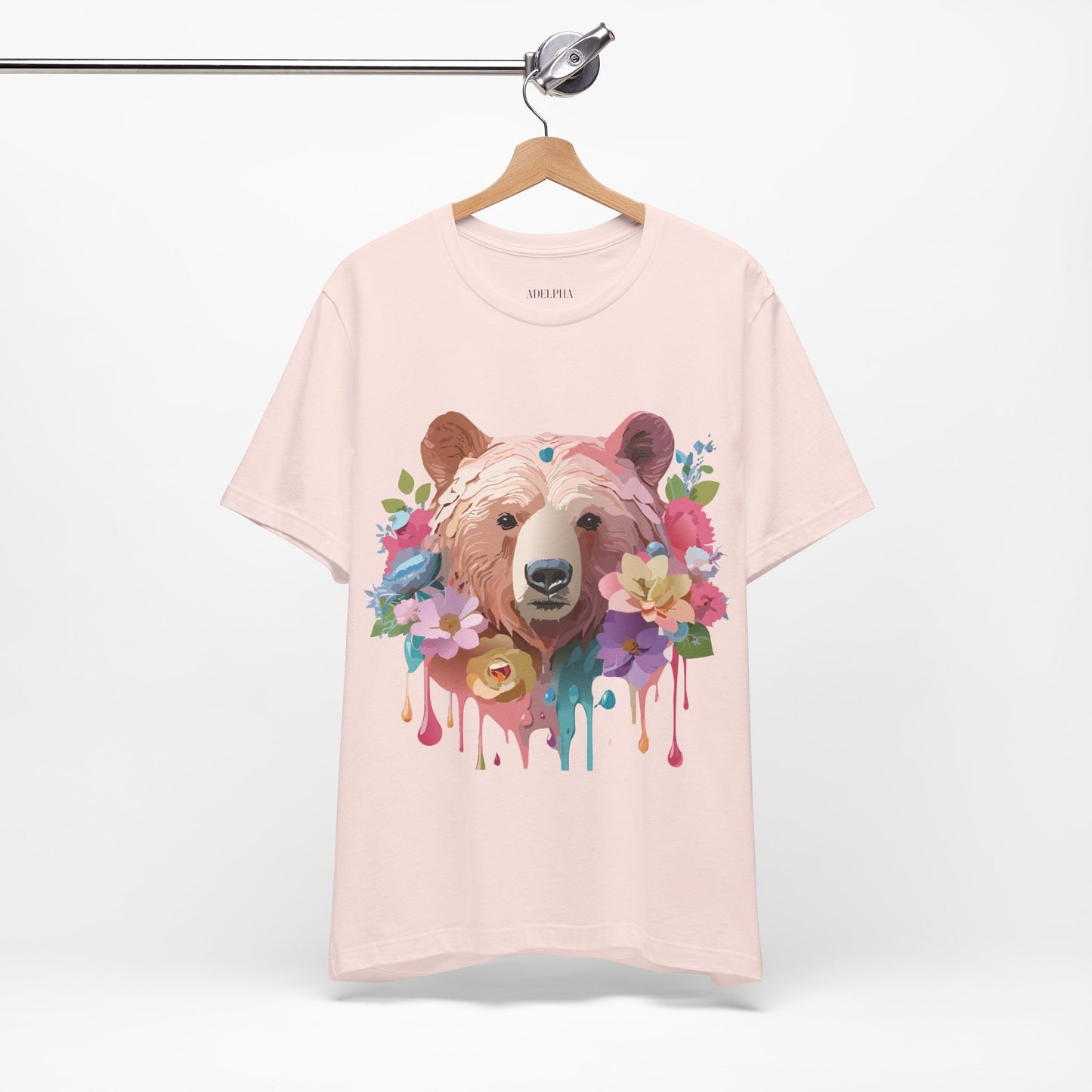 Natural Cotton Tee Shirt with Bear