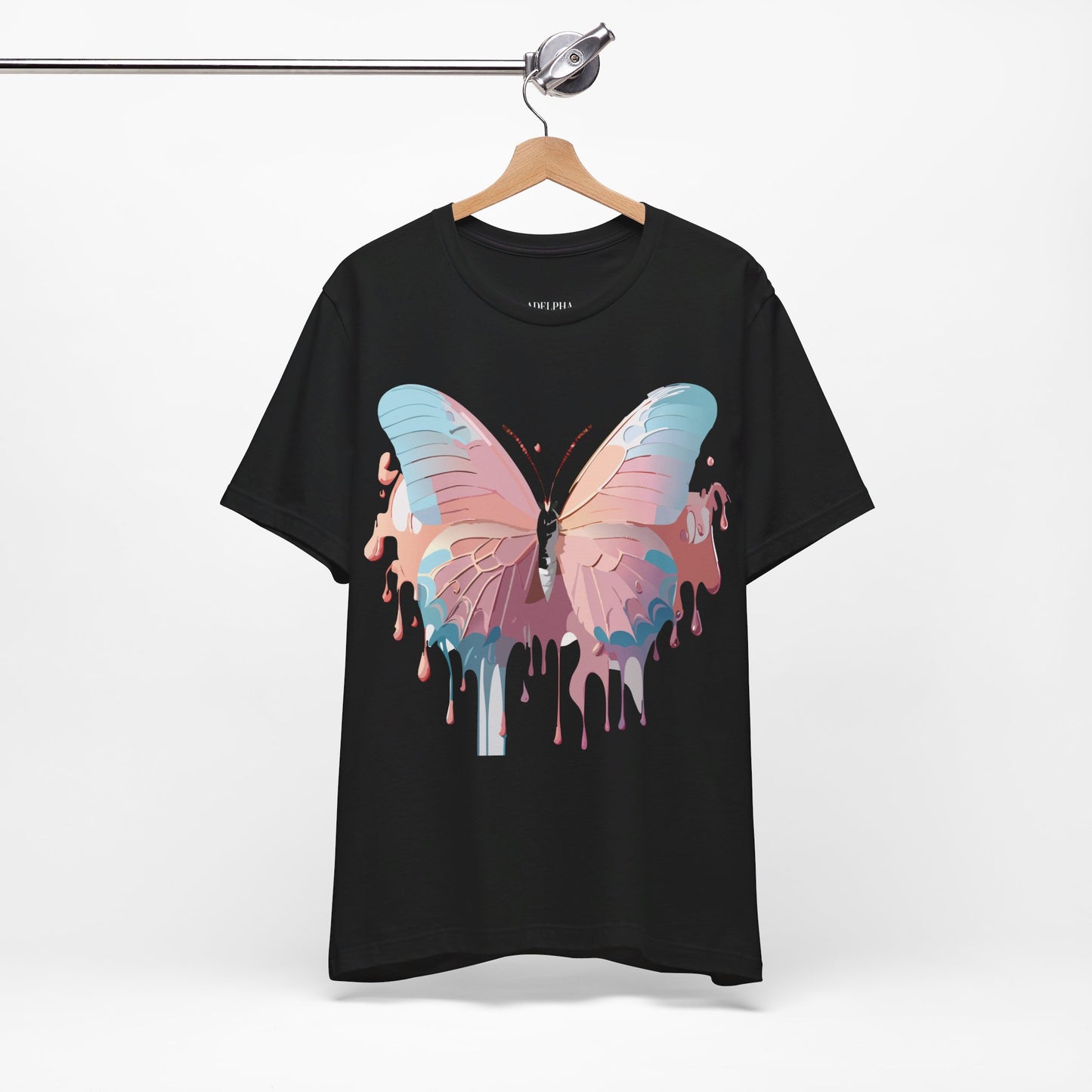 Natural Cotton Tee Shirt with Butterfly