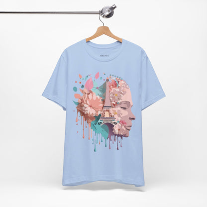 Natural Cotton Tee Shirt - Beautiful Places Collection - Paris Printify