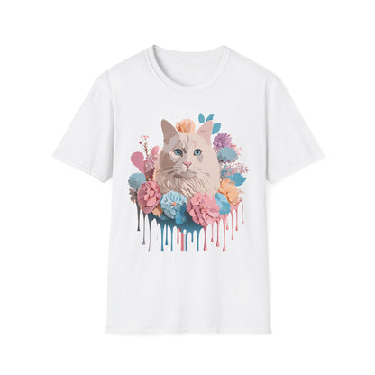 Cat Shirt Unisex Short Sleeve Cat Tee Kitten Design Gildan Softstyle 64000 Tee