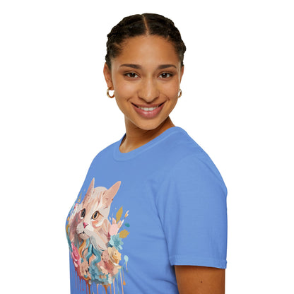 Unisex Cat Shirt Kitten Tee Cat Lover Tee Softstyle 64000 Gildan