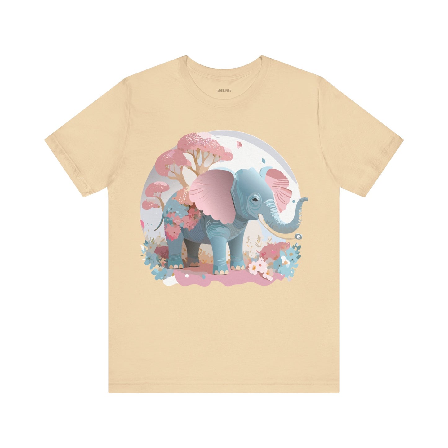 Natural Cotton Tee Shirt with Elephant