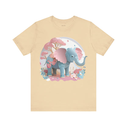Natural Cotton Tee Shirt with Elephant Printify