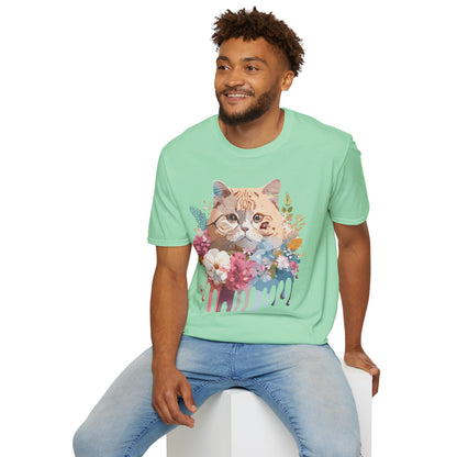 Cat Shirt Unisex Cat Tee Kitten Print Softstyle Gildan 64000