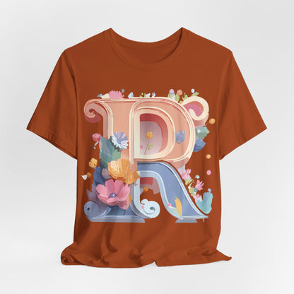 Natural Cotton Tee Shirt - Letters Collection - R Printify