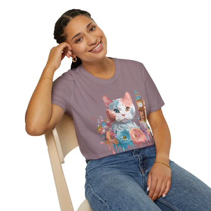 Cat Shirt Unisex Tee Softstyle 64000 Gildan Ring Spun Cotton