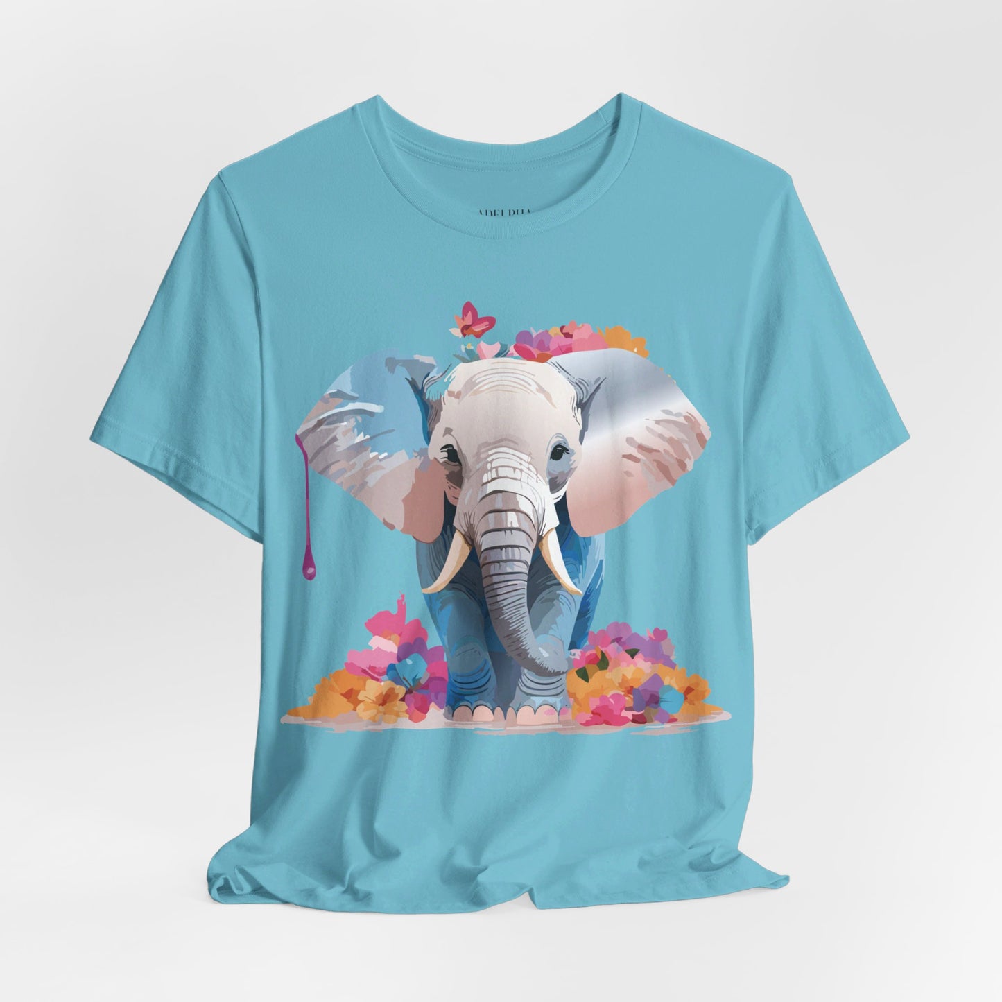 Natural Cotton Tee Shirt with Elephant