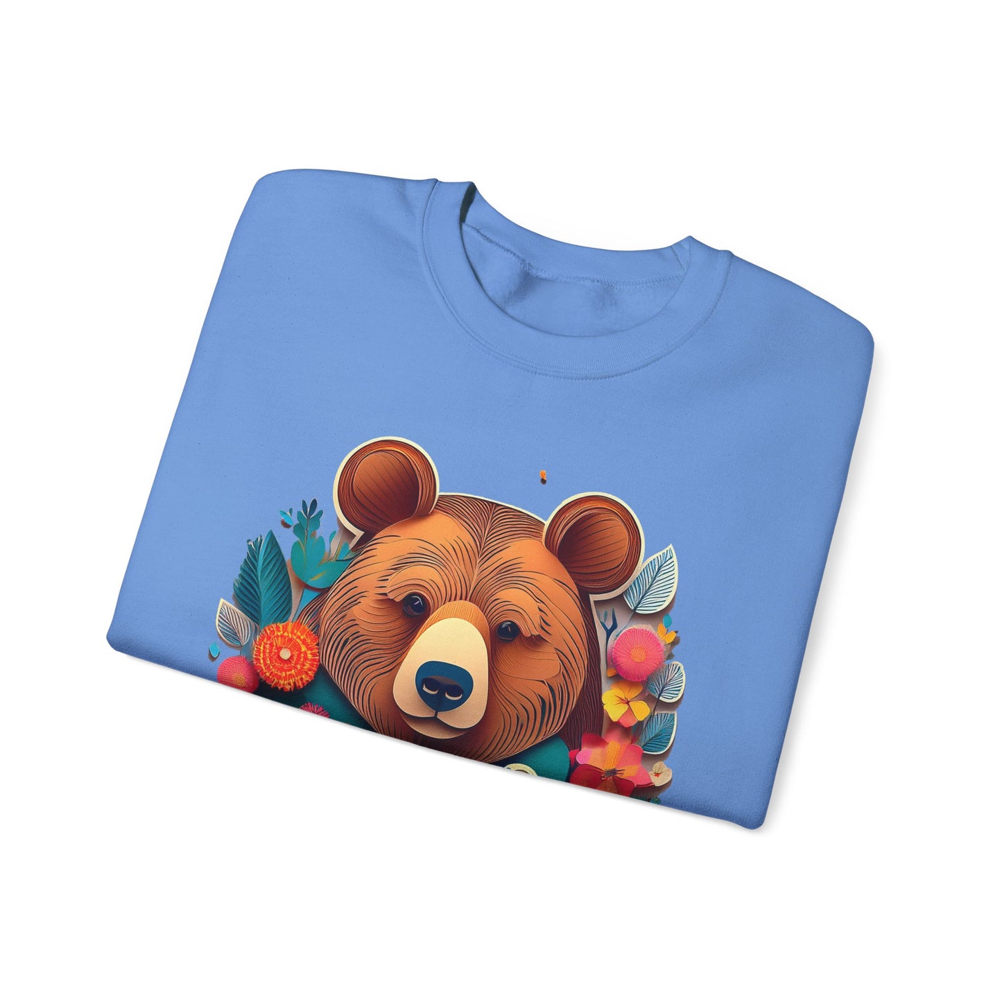 Unisex Floral Bear Sweatshirt, Animals Sweatshirt, Floral Sweatshirt, Art Design Sweatshirt