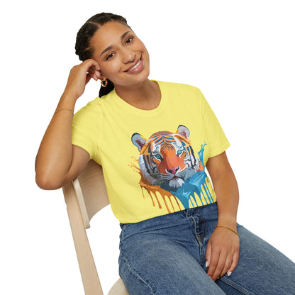 Tiger Shirt Unisex Animal Tee Ring Spun Cotton Gildan Softstyle Short Sleeve