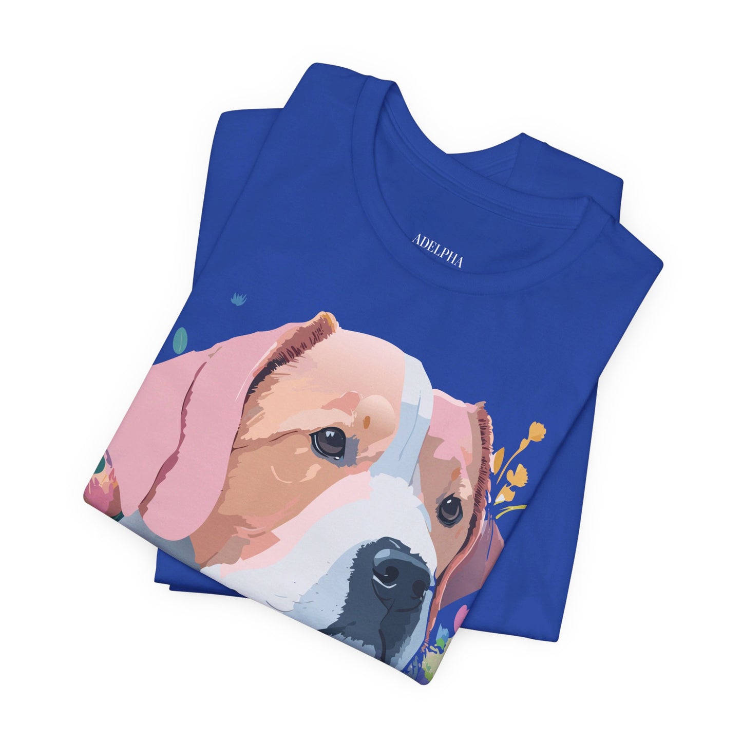 T-Shirt aus natürlicher Baumwolle mit Hund