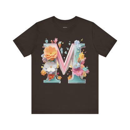 Natural Cotton Tee Shirt - Letters Collection - M Printify