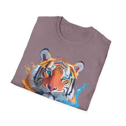 Tiger Shirt Unisex Animal Tee Ring Spun Cotton Gildan Softstyle Short Sleeve