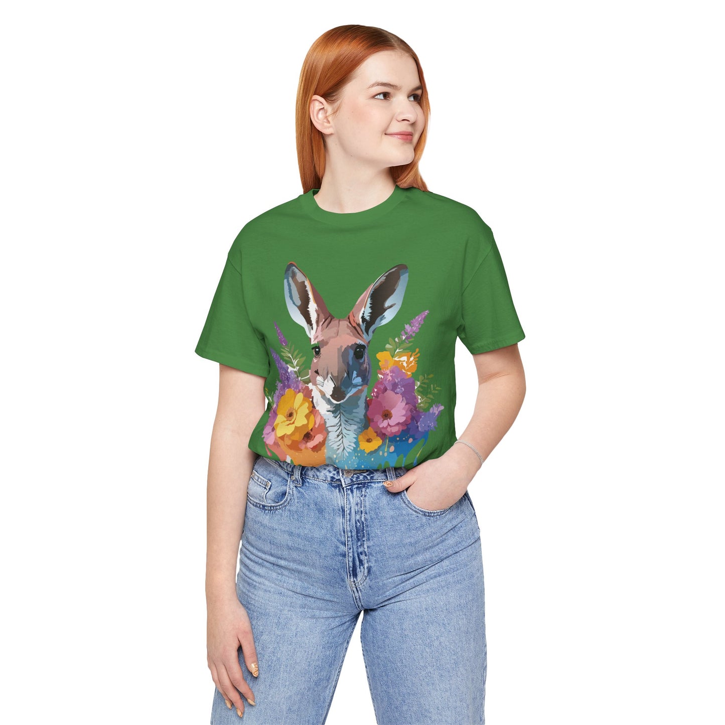 Natural Cotton Tee Shirt with Kangaroo