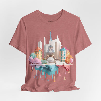 Natural Cotton Tee Shirt - Beautiful Places Collection - Paris Printify