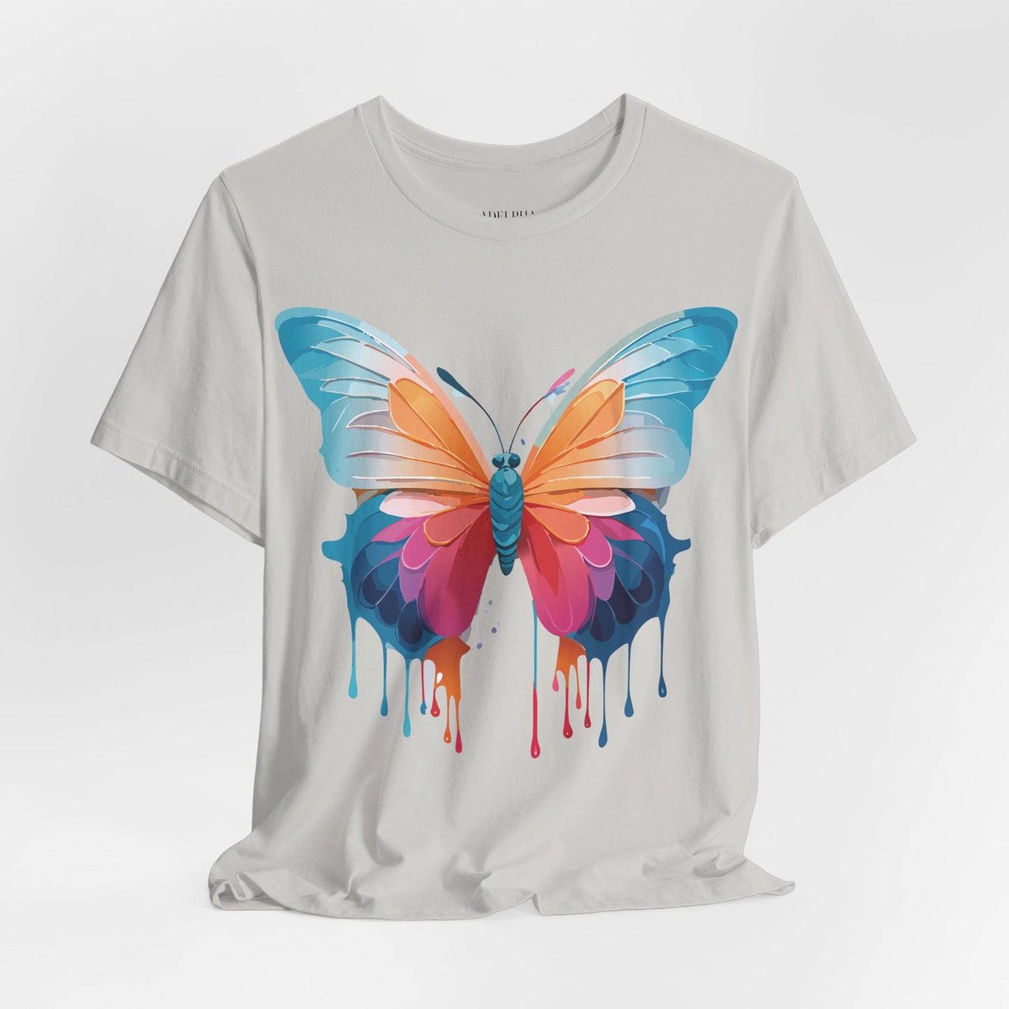 Natural Cotton Tee Shirt with Butterfly