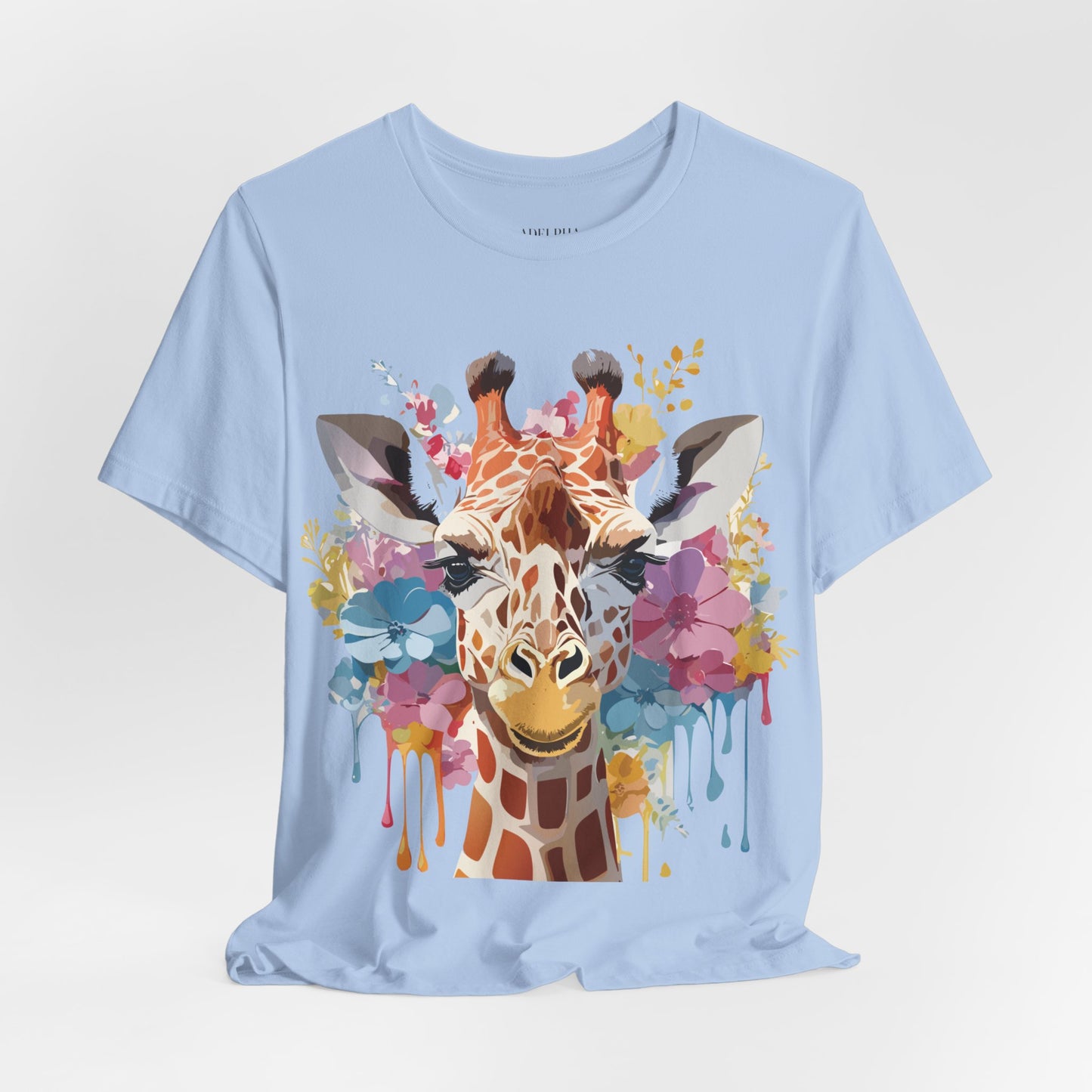 Natural Cotton Tee Shirt with Giraffe